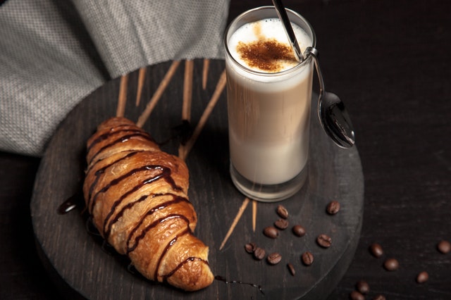Special Croissant with cup of Latte Cappucino